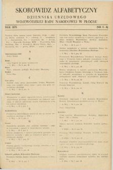 Dziennik Urzędowy Wojewódzkiej Rady Narodowej w Płocku. 1978, Skorowidz alfabetyczny