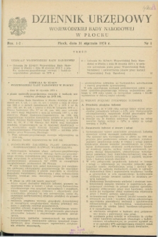 Dziennik Urzędowy Wojewódzkiej Rady Narodowej w Płocku. 1978, nr 1 (31 stycznia)
