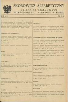 Dziennik Urzędowy Wojewódzkiej Rady Narodowej w Płocku. 1979, Skorowidz alfabetyczny