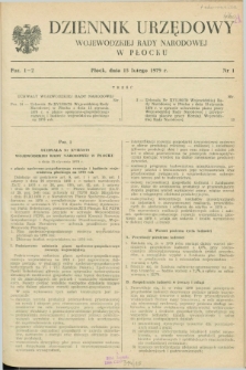 Dziennik Urzędowy Wojewódzkiej Rady Narodowej w Płocku. 1979, nr 1 (15 lutego)