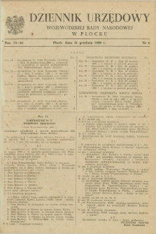 Dziennik Urzędowy Wojewódzkiej Rady Narodowej w Płocku. 1980, nr 6 (31 grudnia)