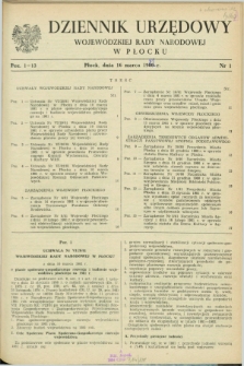 Dziennik Urzędowy Wojewódzkiej Rady Narodowej w Płocku. 1981, nr 1 (16 marca)