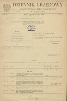 Dziennik Urzędowy Wojewódzkiej Rady Narodowej w Płocku. 1983, nr 1 (20 stycznia)