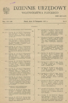 Dziennik Urzędowy Województwa Płockiego. 1987, nr 9 (20 listopada)