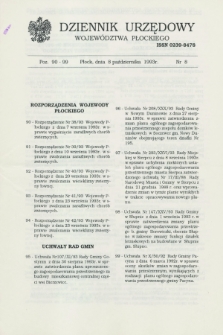 Dziennik Urzędowy Województwa Płockiego. 1993, nr 8 (8 października)
