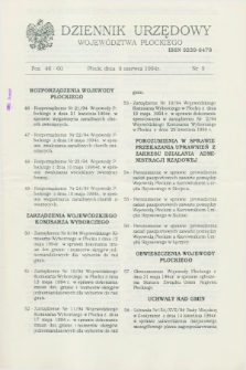 Dziennik Urzędowy Województwa Płockiego. 1994, nr 5 (9 czerwca)