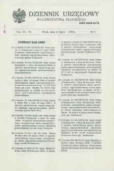 Dziennik Urzędowy Województwa Płockiego. 1994, nr 6 (21 lipca)