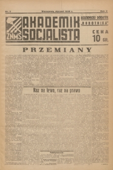 Akademik Socjalista : akademicki dodatek „Robotnika”. R.2 (1938), nr 2