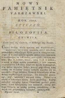 Nowy Pamiętnik Warszawski : dziennik historyczny, polityczny, tudzież nauk i umieiętności. 1801, Styczeń