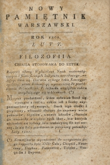 Nowy Pamiętnik Warszawski : dziennik historyczny, polityczny, tudzież nauk i umieiętności. 1801, Luty