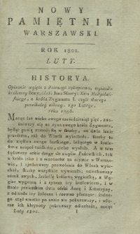 Nowy Pamiętnik Warszawski : dziennik historyczny, polityczny, tudzież nauk i umieiętności. 1802, Luty
