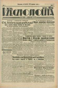 Nowa Rzeczpospolita : pismo codzienne. R.1, nr 4 (15 kwietnia 1938)