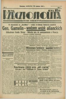Nowa Rzeczpospolita : pismo codzienne. R.1, nr 5 (16 kwietnia 1938)
