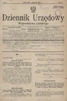 Dziennik Urzędowy Województwa Łódzkiego. 1927, nr 1