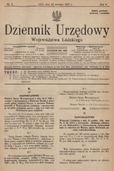 Dziennik Urzędowy Województwa Łódzkiego. 1927, nr 2