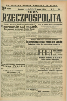 Nowa Rzeczpospolita. R.1, nr 73 (19 czerwca 1938)