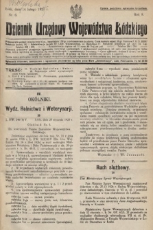 Dziennik Urzędowy Województwa Łódzkiego. 1927, nr 6