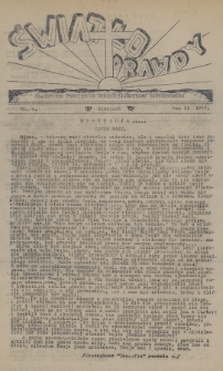 Światło Prawdy : czasopismo poświęcone chrześcijańskiemu ezoteryzmowi. 1937, nr 4
