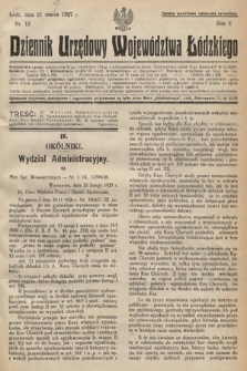Dziennik Urzędowy Województwa Łódzkiego. 1927, nr 12