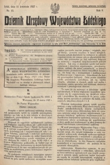 Dziennik Urzędowy Województwa Łódzkiego. 1927, nr 15