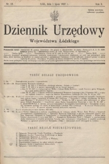 Dziennik Urzędowy Województwa Łódzkiego. 1927, nr 18