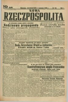 Nowa Rzeczpospolita. R.1, nr 153 (1 września 1938)