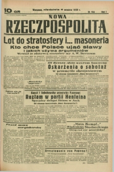 Nowa Rzeczpospolita. R.1, nr 156 (4 września 1938)