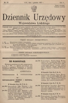 Dziennik Urzędowy Województwa Łódzkiego. 1927, nr 23