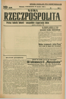 Nowa Rzeczpospolita. R.1, nr 165 (11 września 1938) drugi nakład po konfiskacie
