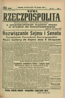 Nowa Rzeczpospolita. R.1, nr 171 (15 września 1938)