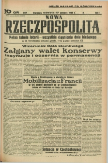 Nowa Rzeczpospolita. R.1, nr 174 (17 września 1938) drugi nakład po konfiskacie