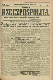 Nowa Rzeczpospolita. R.1, nr 174 (19 września 1938) drugi nakład po konfiskacie