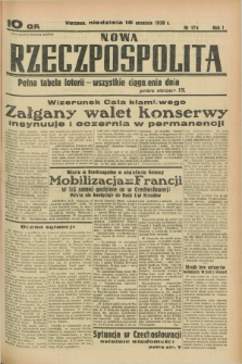 Nowa Rzeczpospolita. R.1, nr 174 (18 września 1938)