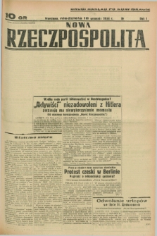 Nowa Rzeczpospolita. R.1, nr 176 (18 września 1938) drugi nakład po konfiskacie