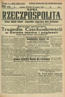 Nowa Rzeczpospolita. R.1, nr 180 (21 września 1938) drugi nakład po konfiskacie : wydanie II