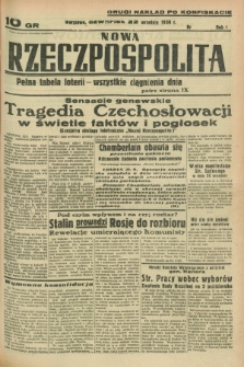 Nowa Rzeczpospolita. R.1, nr 180 (22 września 1938) drugi nakład po konfiskacie