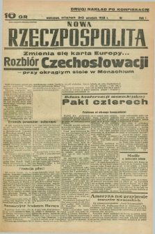 Nowa Rzeczpospolita. R.1, nr 194 (30 września 1938) drugi nakład po konfiskacie