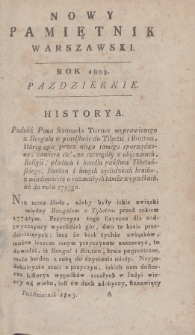 Nowy Pamiętnik Warszawski : dziennik historyczny, polityczny, tudzież nauk i umieiętności. 1803, Październik