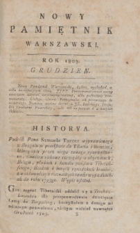 Nowy Pamiętnik Warszawski : dziennik historyczny, polityczny, tudzież nauk i umieiętności. 1803, Grudzień