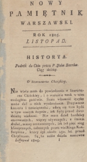 Nowy Pamiętnik Warszawski : dziennik historyczny, polityczny, tudzież nauk i umieiętności. 1805, nr 59
