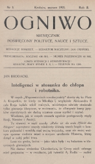 Ogniwo : miesięcznik poświęcony polityce, nauce i sztuce. 1921, nr 3
