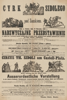 Cyrk Sidolego pod Zamkiem nadzwyczajne przedstawienie : Na zakończenie po raz pierwszy Rinaldo Rinaldini, albo straszna godzina o północy