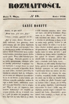 Rozmaitości : pismo dodatkowe do Gazety Lwowskiej. 1856, nr 19