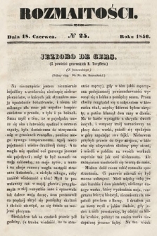 Rozmaitości : pismo dodatkowe do Gazety Lwowskiej. 1856, nr 25