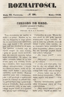 Rozmaitości : pismo dodatkowe do Gazety Lwowskiej. 1856, nr 26