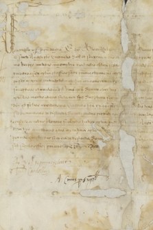 Dokument penitencjarza papieskiego zawierający dyspenzę dla Jana Prażmowskiego i Urszuli Warpes na zawarcie małżeństwa