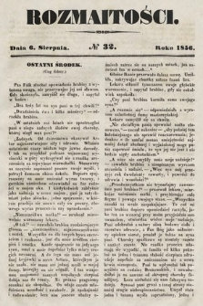 Rozmaitości : pismo dodatkowe do Gazety Lwowskiej. 1856, nr 32