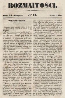 Rozmaitości : pismo dodatkowe do Gazety Lwowskiej. 1856, nr 33