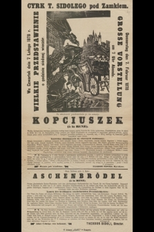 Cyrk T. Sidolego pod Zamkiem we czwartek dnia 7 lutego 1878 : Kopciuszek