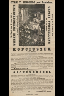 Cyrk T. Sidolego pod Zamkiem we wtorek dnia 5 lutego 1878 : Kopciuszek